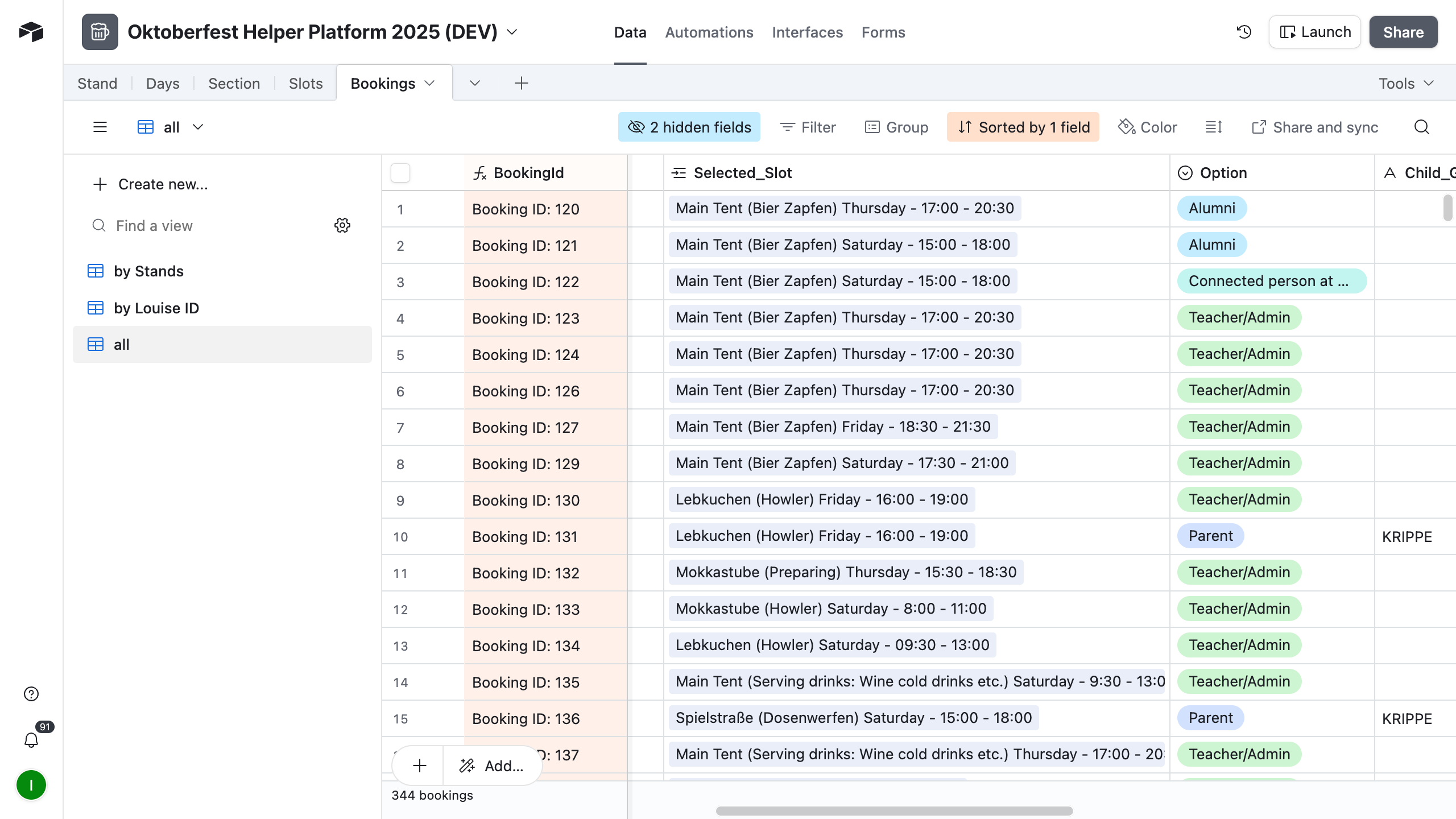 Oktoberfest Helpers Bookings - Screenshot 2