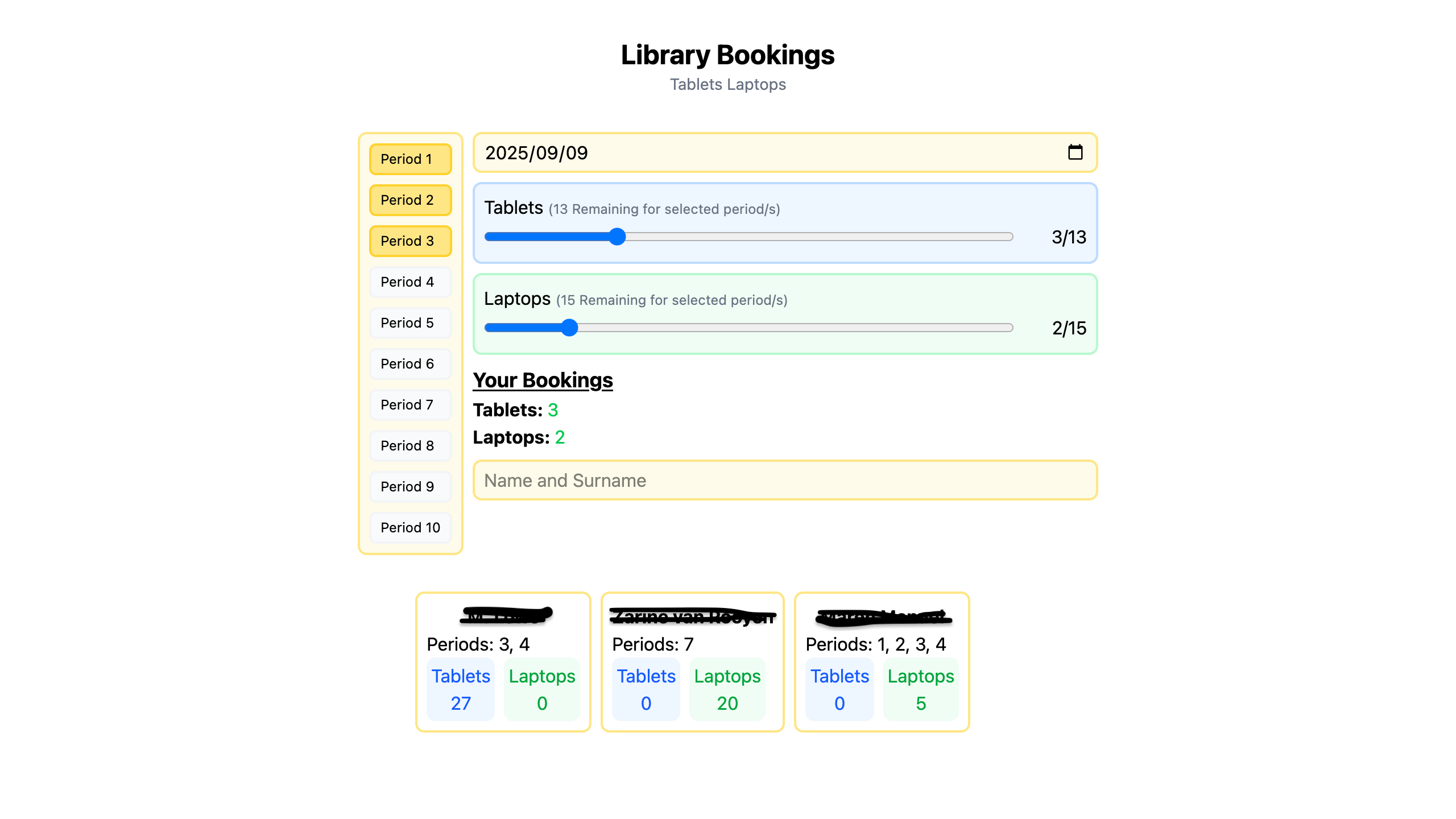 Deutsche Internationale Schule Pretoria - Library Device Booking - Screenshot 1