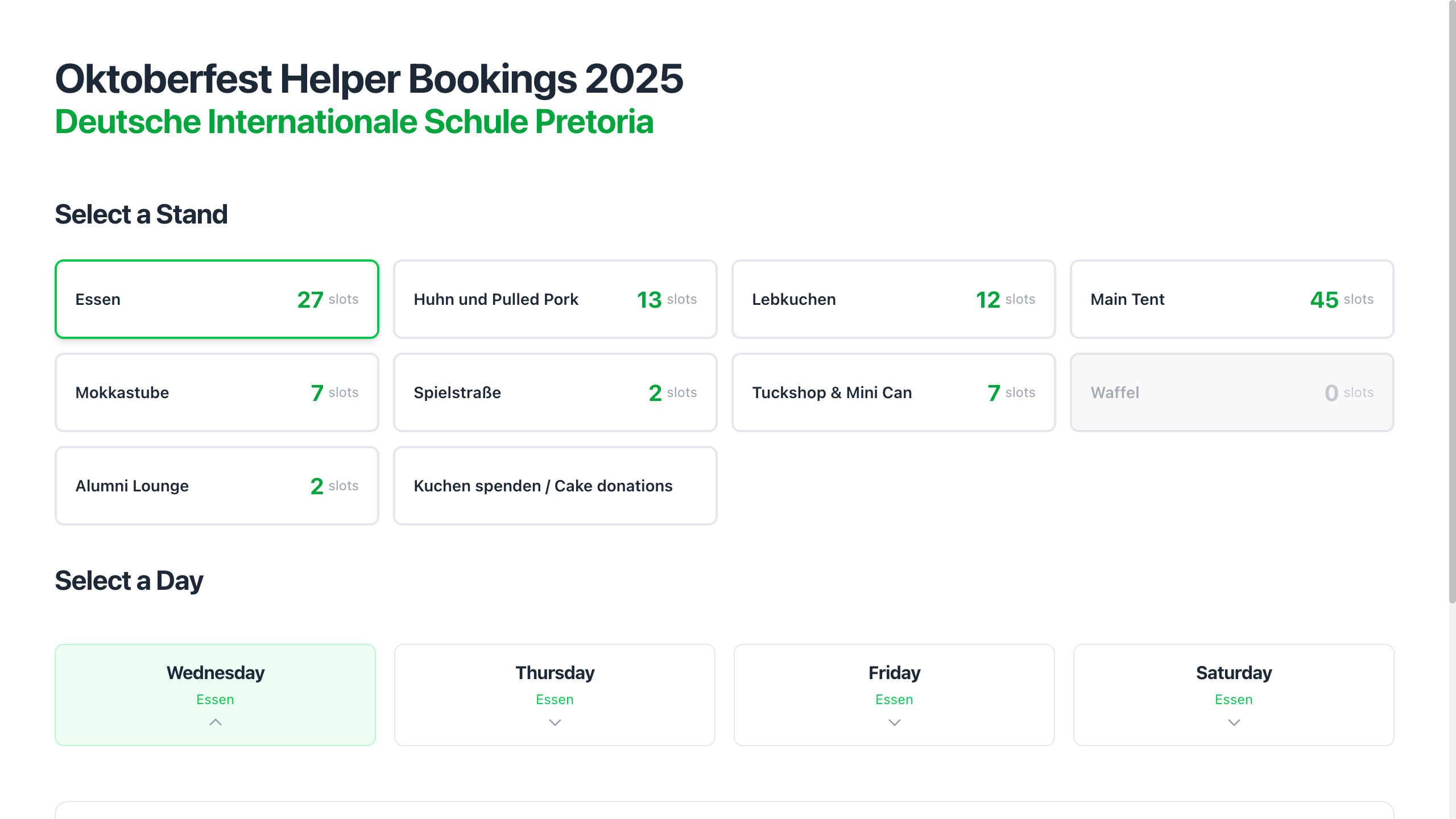 Oktoberfest Helpers Bookings - Screenshot 1