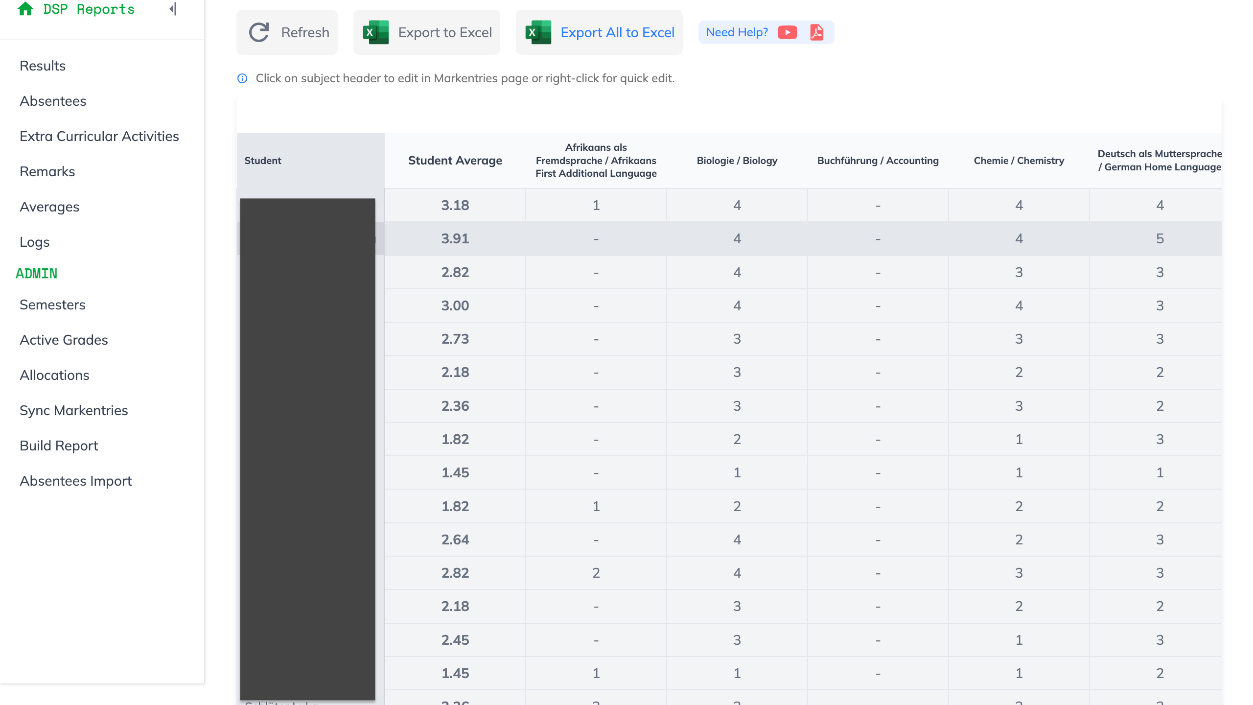 Deutsche Internationale Schule Pretoria - School Markentries - Screenshot 2